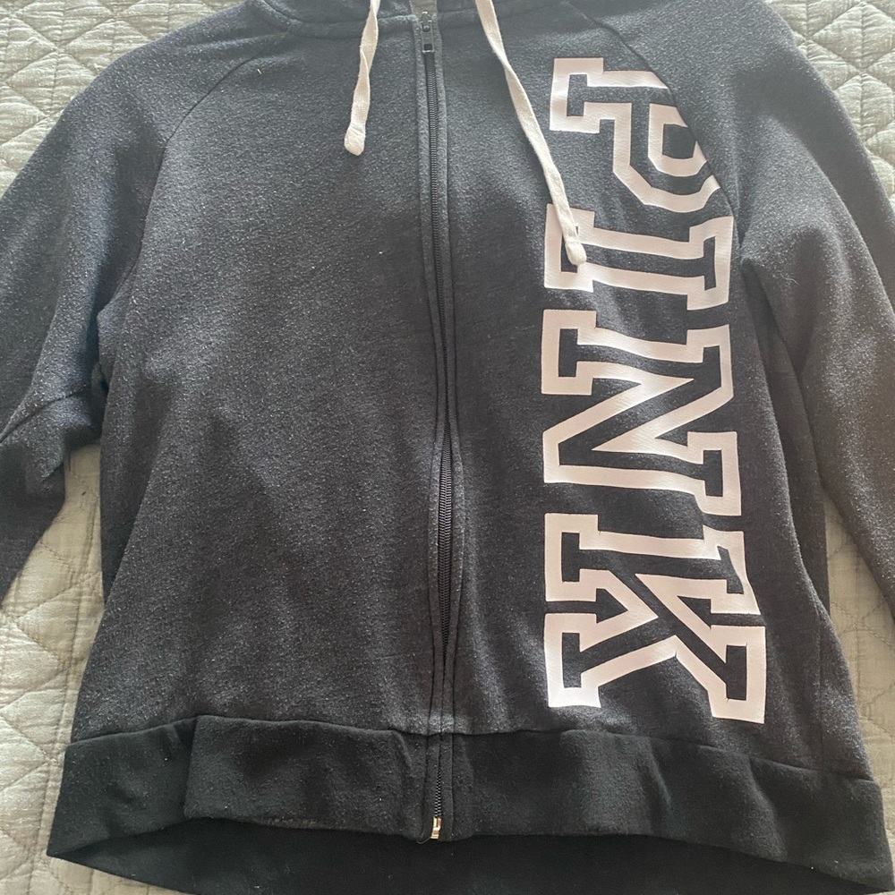 Cropped pink zip-up jacket